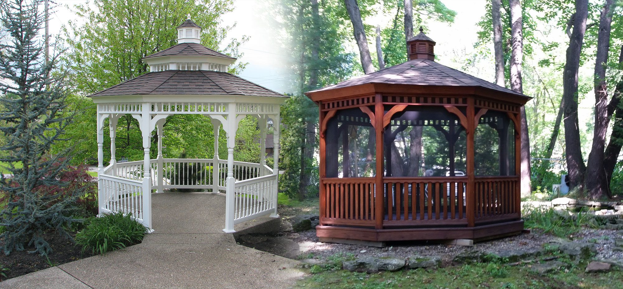 wood & vinyl gazebos